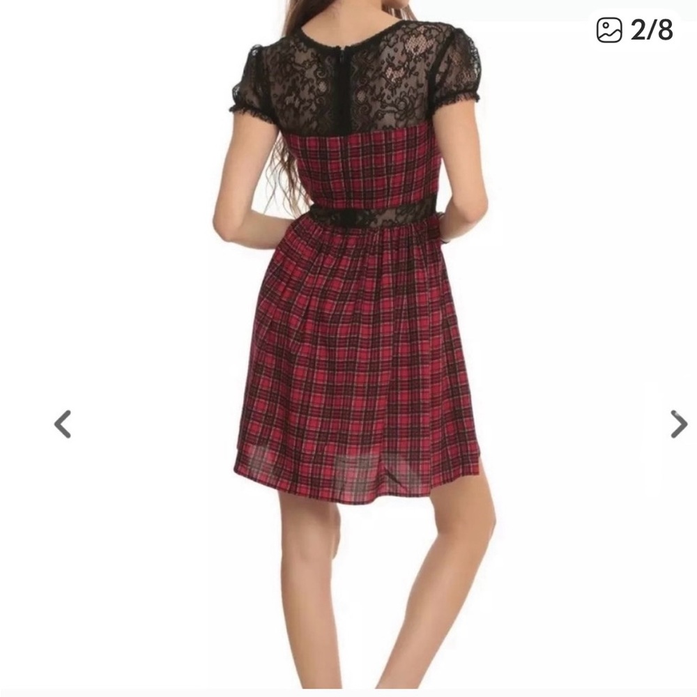 Royal Bones Red and Black plaid dress - Picture 2 of 7